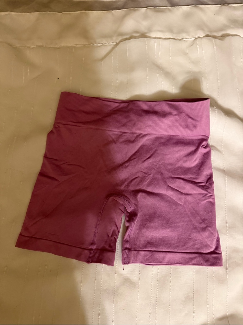 Forever 21 Mauve Ribbed High-Rise Bike Shorts